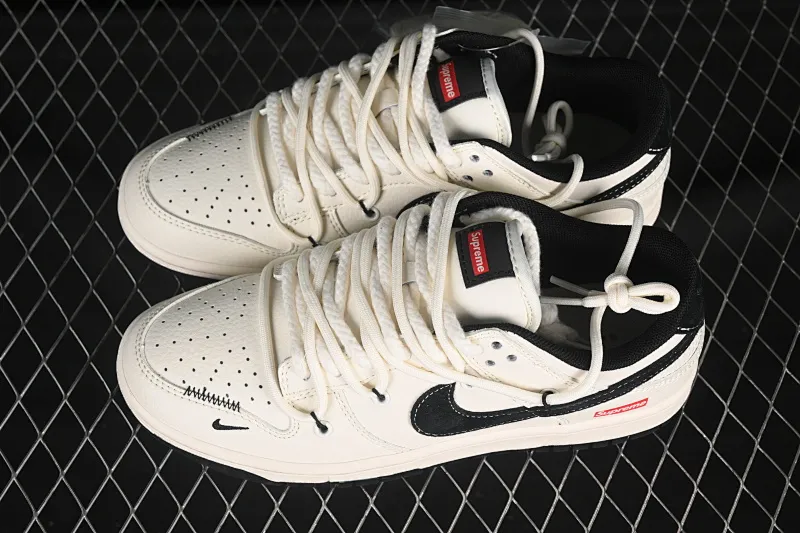 All categories Nk SB Dunk Series Nk SB Dunk Low High-end customized low-top sneakers Nike SB Dunk Low Sup series Strap off-white and black hook Anniversary high-end customized low-top casual sneakers YX5066-282